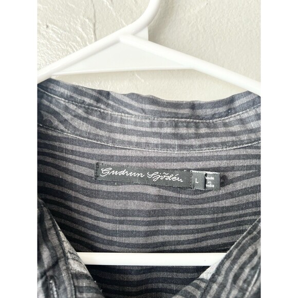 GUDRUN SJODEN Midi Linen Cotton Pockets Loose Langenlook Size Large Tunic Top - Picture 2 of 8